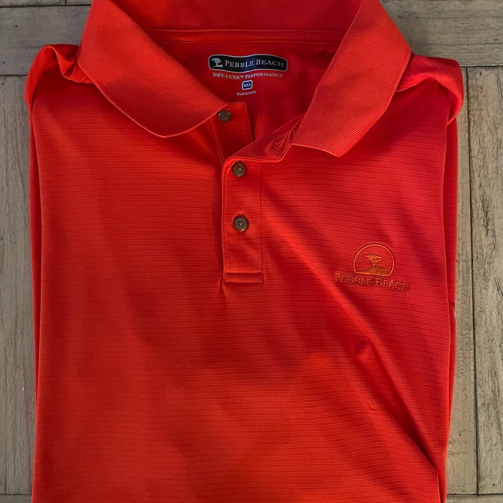 Pebble Beach Men's Bright Orange Golf polo xxl